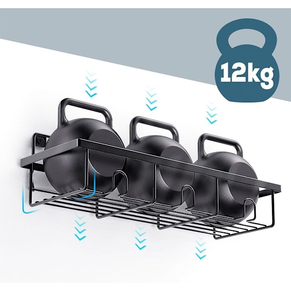 Sort metal brusehylde 4 stk.