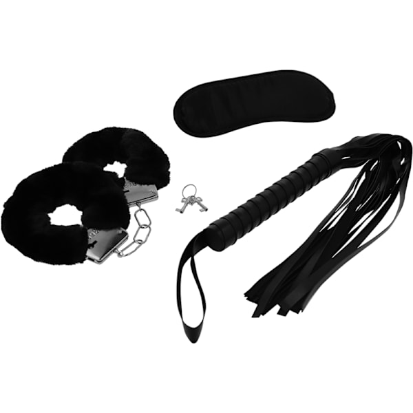 Intense - Fetish Erotic Playset 1 käsiraudoilla, sokealla naamiolla ja Floggerilla