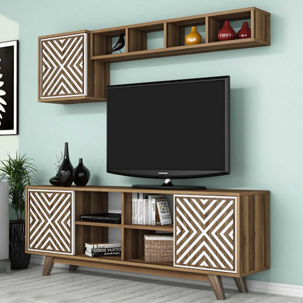 TV Unit Inci - Valnød, Hvid
