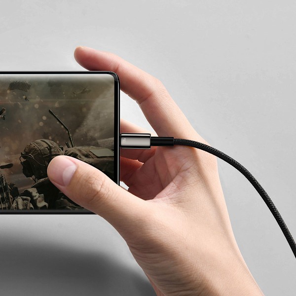 Volframikultakaapeli USB-USB-C 480Mb-s 100W 1m musta