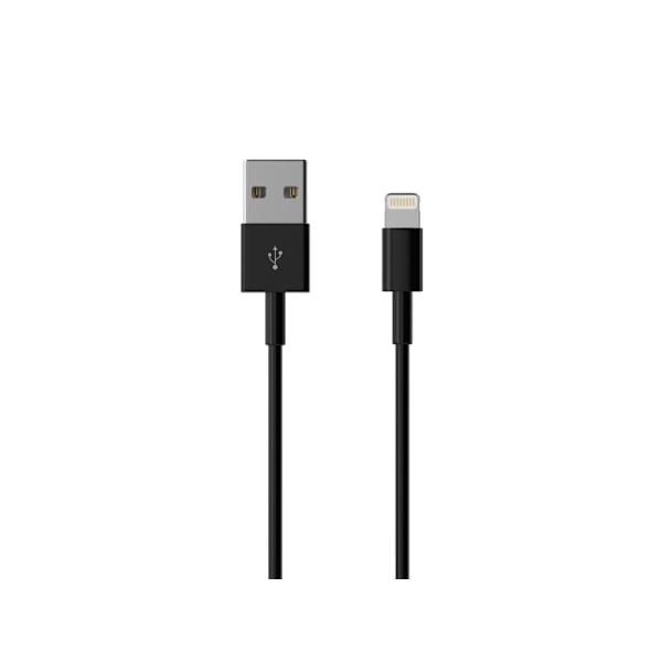 Sinox Lightning kabel. 2m. Sort