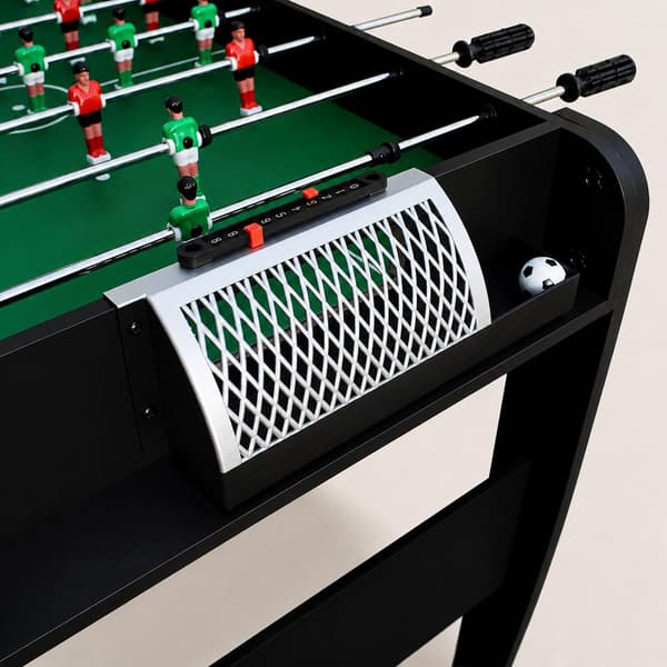 Indendørs bordfodbold med 3 bolde – sort, MDF, 73,5 cm