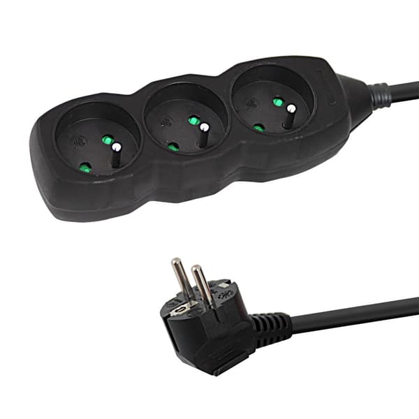 Esperanza Power Strip 3 Sockets 1,5M Svart