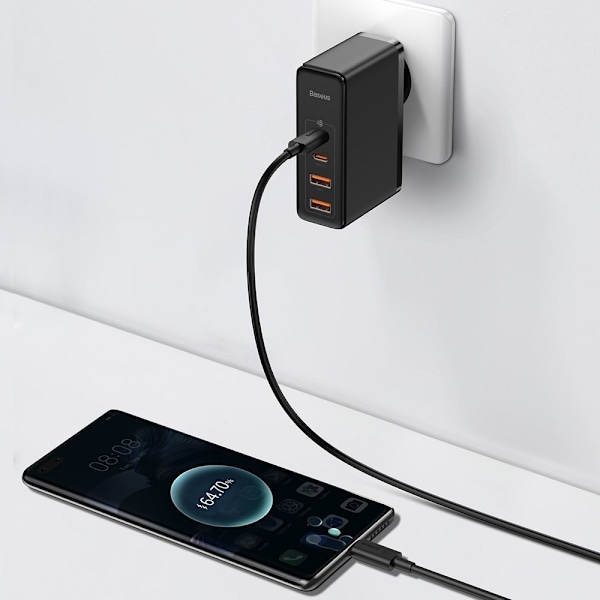 GaN2 Pro USB Snabbladdare USB-C QC PD 100W Svart