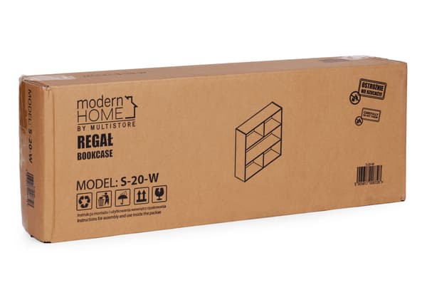 3-etagers hvid hylde, lamineret spånplade, 87x87x24 cm
