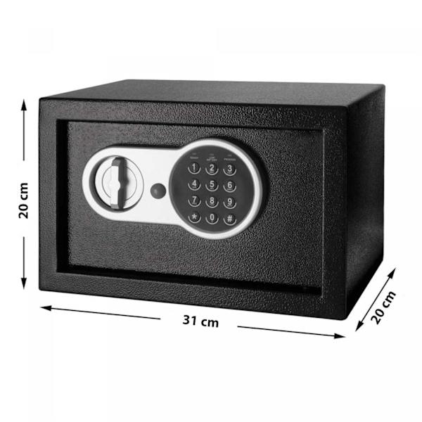 Herzberg HG-03855: Kaksipulttinen elektroninen digitaalinen teräslokero - 20x31x20cm