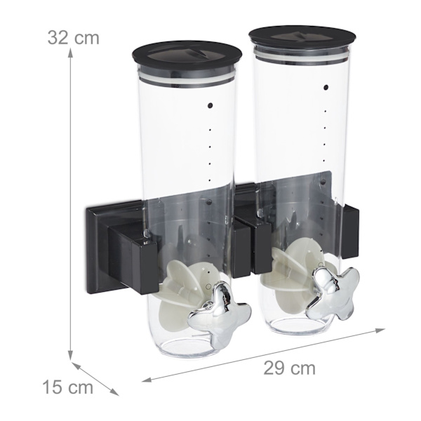 Müslidispenser dubbel för väggmontering