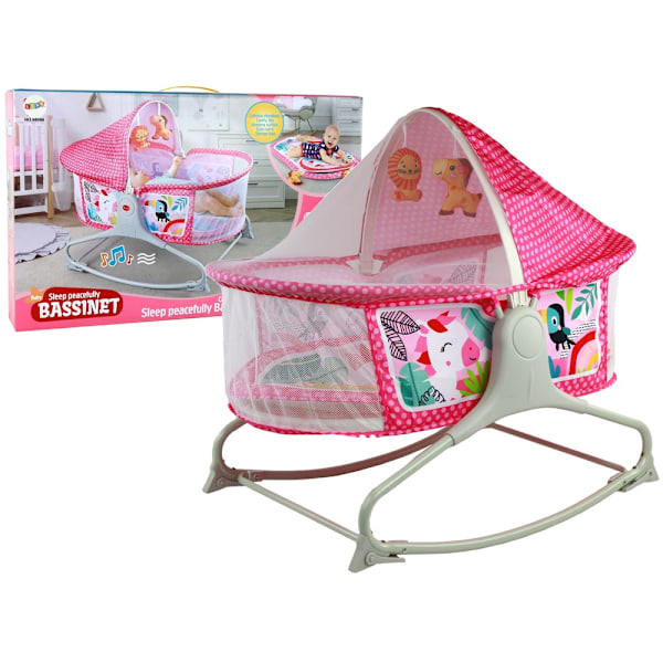 Pinkki 2in1 Baby Rocker: sänky, matto, äänet ja värinät