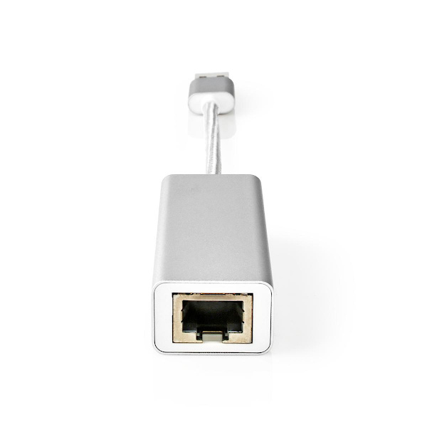 USB-verkkosovitin | USB 3.2 Gen 1 | 1 Gbps | USB-A Uros | RJ45 Naaras | 0.20 m | Pyöreä | Kullattu | Puhdas kupari | Hopea | Laatikko kannella ja ikku