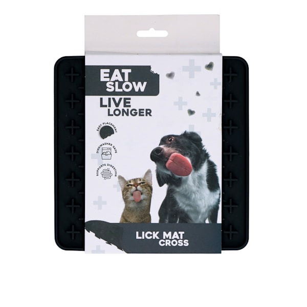 Syö Slow Live Long Lick Mat Cross Grijs