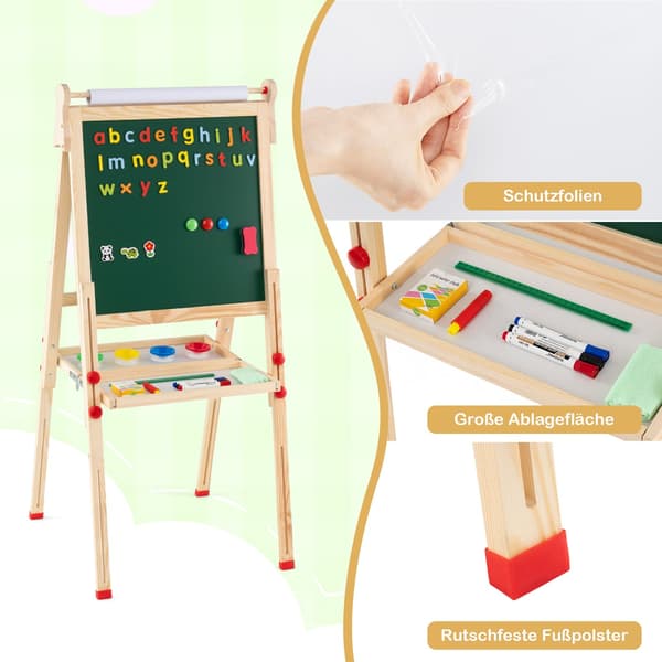 3-i-1 børnekunststaffeli – magnetisk, justerbar, foldbar
