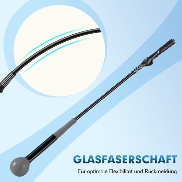 Golf Swing Trainer Aid, 80cm, Vægtet Hoved, Grå