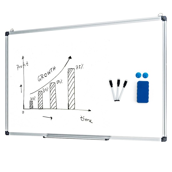 Whiteboard magnettavle Skrivetavle Wall Board Memo Board med aluminiumsramme (70 x 50 cm)