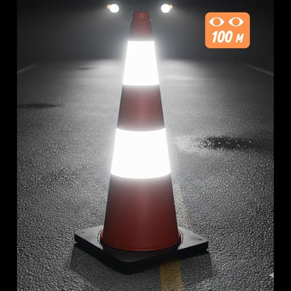 Trafikkon 75 cm – Kraftig, Reflekterande Ränder