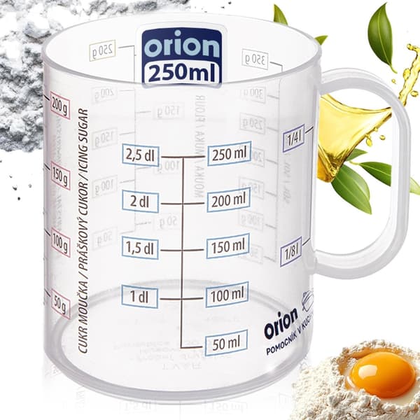 Lasinen mittakannu kahvalla, 250 ml tilavuus