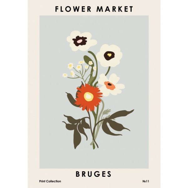 Flower Market Bruges - 21x30 cm