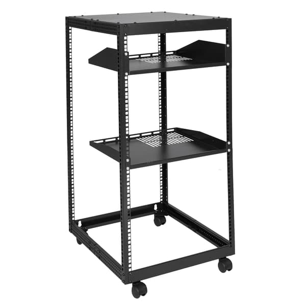 20U serverrack med öppen ram, 4-pelare, 23–40 tum djup