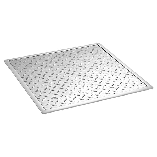 Brunnslock med ram, 600x600mm halkfritt kolstål