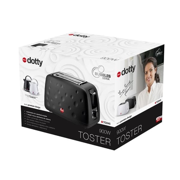TO245 DOTTY Eldom brödrost svart BUBBLES serie