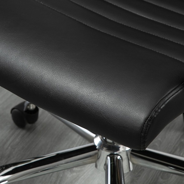 Kontorsstol ergonomisk chefsstol med vippfunktion, höj- och sänkbar, klädd i konstläder och skum, svart