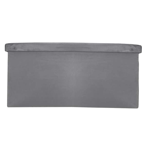 Fløjlsbænk med opbevaring, foldbar, 76x38x38cm, grå