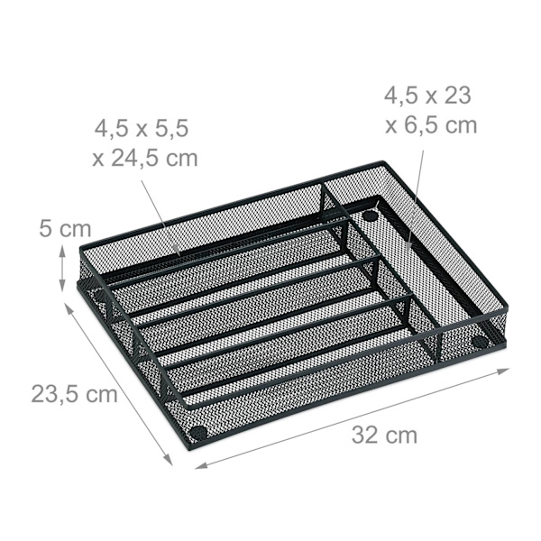 Ruokailuvälinetarjotin metallilaatikoille