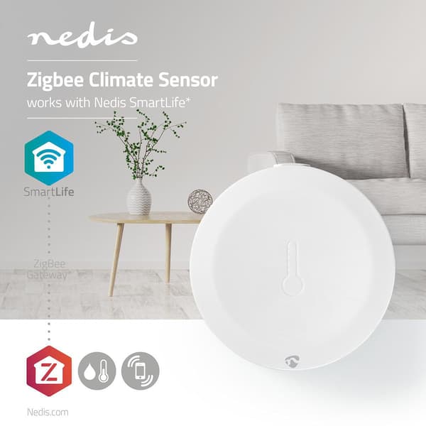 SmartLife Klimasensor | Zigbee 3.0 | Batteri | Android™ / IOS | Hvid