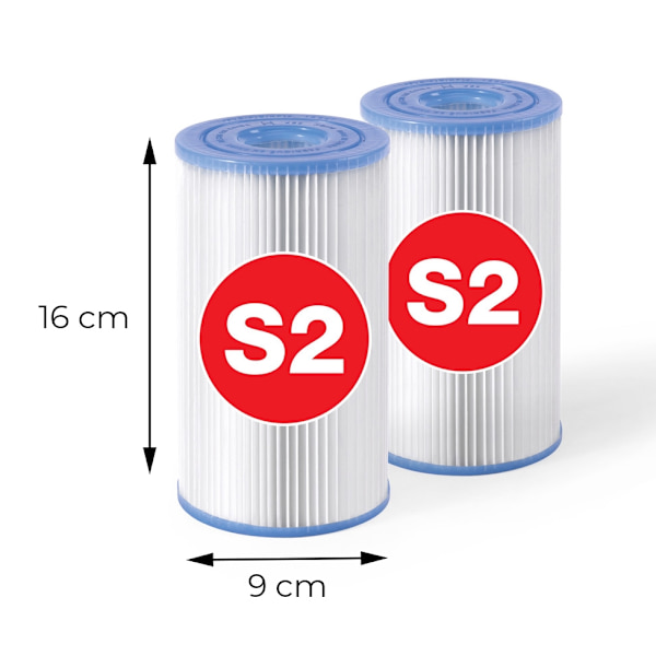 Spa-filterpatron S2, set om 2, terylenmaterial