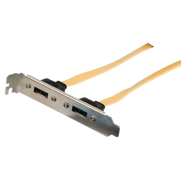 Sata 6 Gb /S Kabel Internal 2x SATA 7-Pin Hun - 2x SATA 7-Pin Bracket 0.50 m Gul