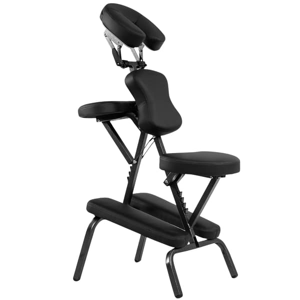 Bærbar justerbar massagestol – sort, foldbart design