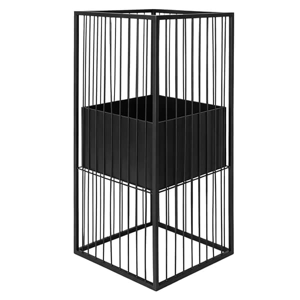 Svart växtställ i järn, 61 cm – Modern gitterdesign