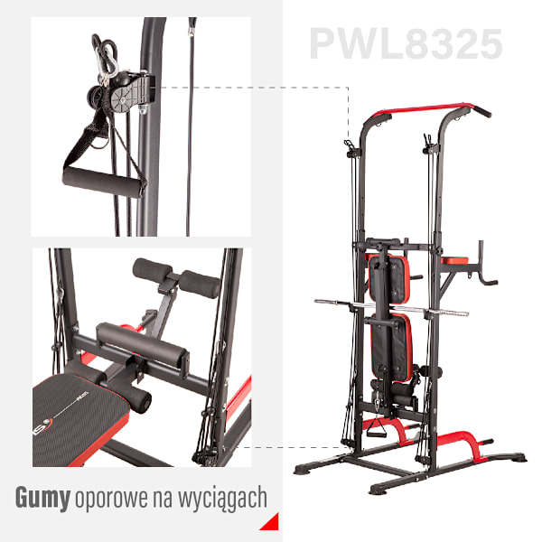 Multifunktionellt Power Tower med Pull-Up & Dip Bars