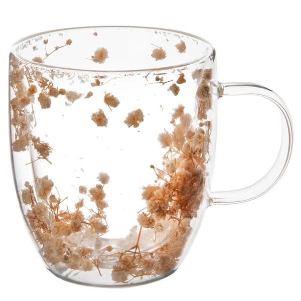 Dubbelväggig mugg i borosilikatglas, 350 ml