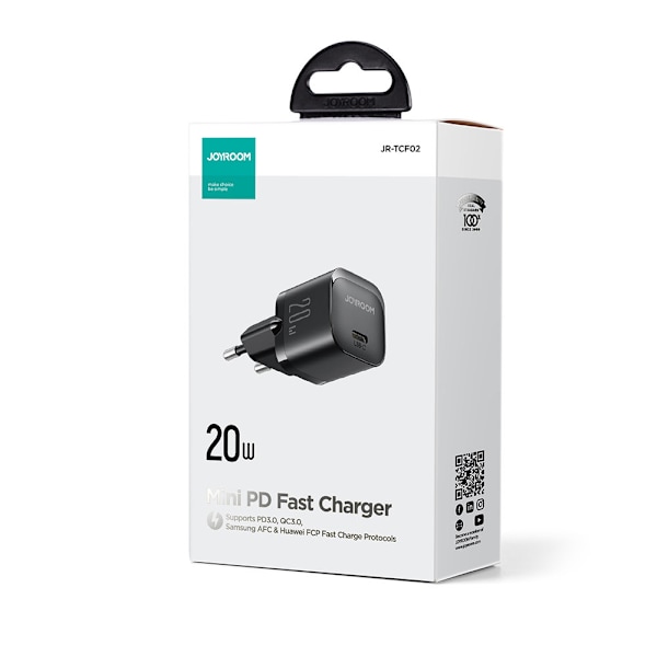 Mini USB-C 20W PD JR-TCF02 telefonladdare - svart