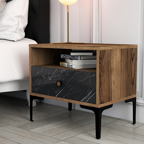 Natbord Lizbon 534 - Valnød, Sort