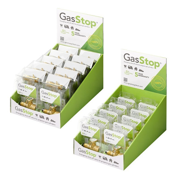 GasStop hätäsulkuventtiili propaanikaasupulloille SE 0.885 NGO LH POL (G.10) GSSE1