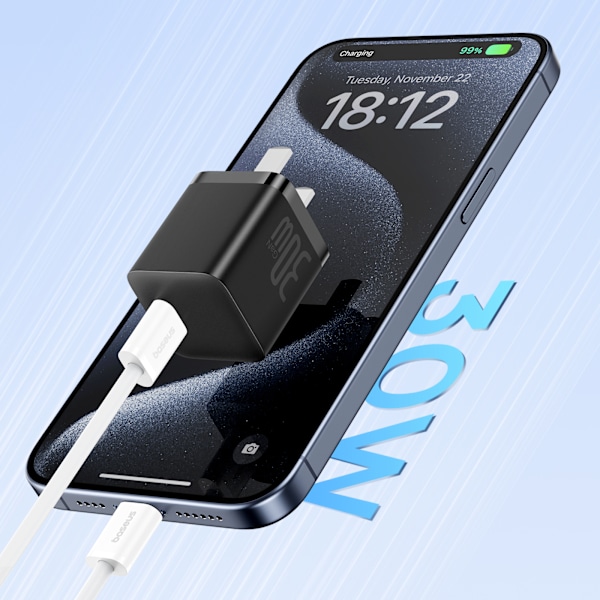 USB-C-kaapeli 30W PD 480Mb/s Superior Series ll 1m valkoinen