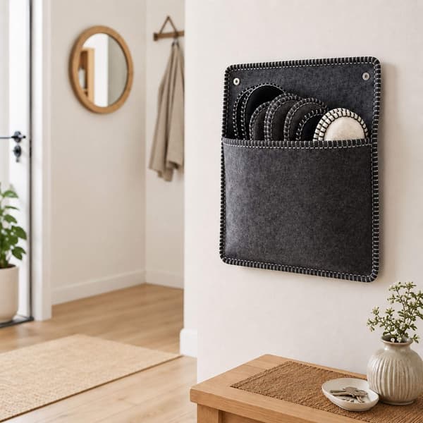 Filtgästtofflor, set, 6 par med förvaringspåse