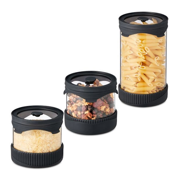 Förvaringsburkar med lock set om 3