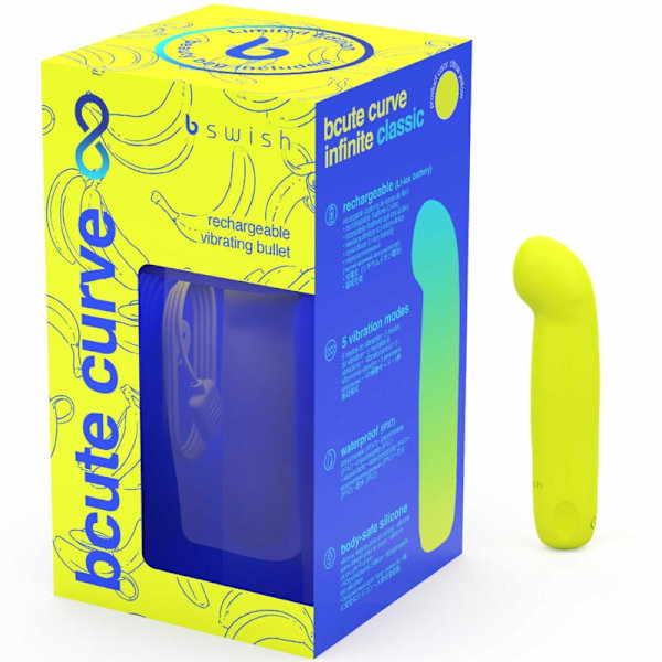 B Swish - Bcute Curve Infinite Classic Limited Edition ladattava silikonivibraattori keltainen