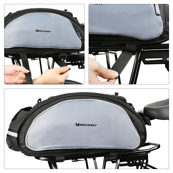 Cykelkufferttaske med skulderrem, 13l, sort