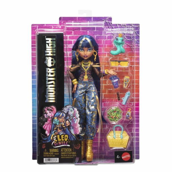 Monster High Cleo-dukke med kæledyrsslange og tilbehør