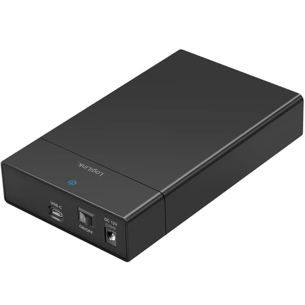 USB-C SATA HDD/SSD-kabinet, 2,5"/3,5", værktøjsfri, sort