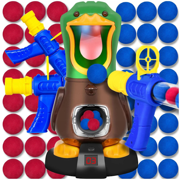 Duck Shooting Game Set för barn – 2 vapen, 48 skumbollar