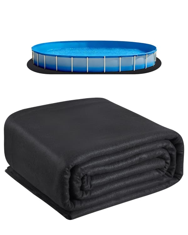 Oval poolmatta 5,5 x 10 m, geotextilunderlag