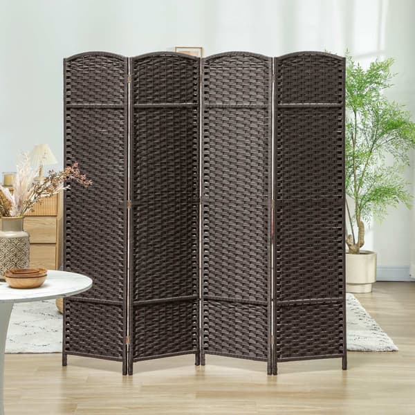 4-panels folde rumdeler, brun, polypropylen