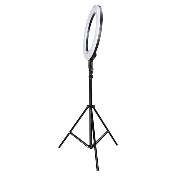 RGB LED-ringlys til selfies og videoer med stativ, 45 cm