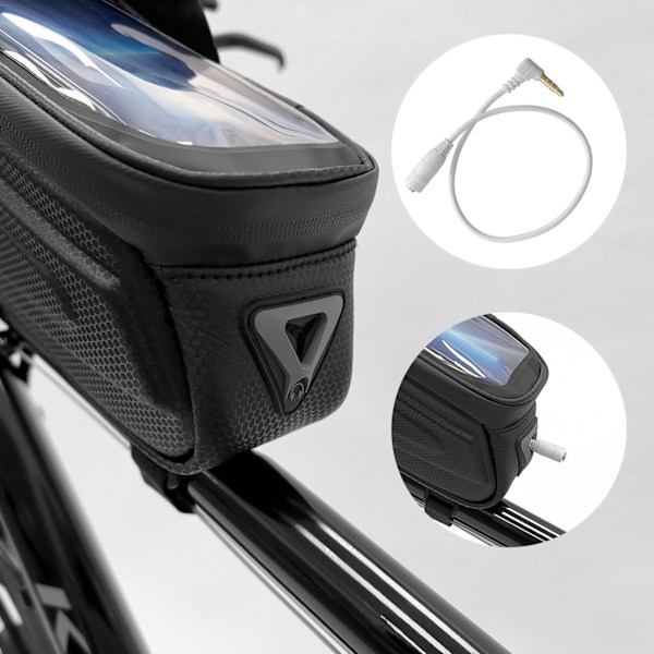 Cykelstelstaske med telefonetui 1,7 l, sort