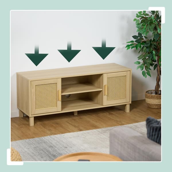 TV stativ i rattan design