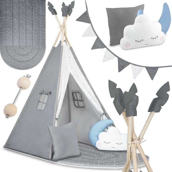 Tipi lasten teltta NK-406 Nukido - harmaa